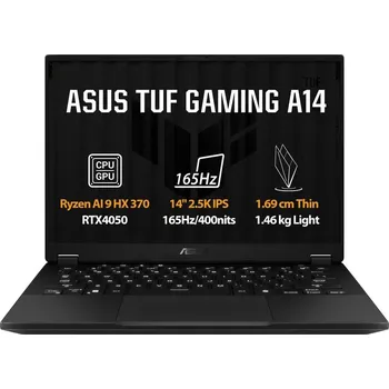 Notebook ASUS NTB TUF Gaming A14 (FA401WU-RG048X), AI9-HX370, 14" 2560 x 1600, 32G, 1TB SSD, RTX 4050, W11 Pro, Gray