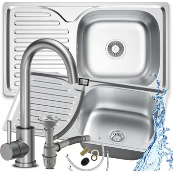 Granitový dřez Jednokomorový dřez Sink Quality SQ ocel stříbrný