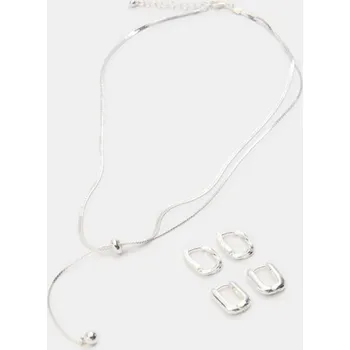 Šperk Sinsay - Sada šperků - sříbrná - 046EK-SLV - 046EK-SLV-ONE