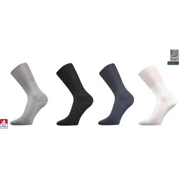 Dámské ponožky Ponožky dámské 100% ba ŽEBRO volný lem C605 37-38 Světle šedá