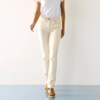 Dámské kalhoty Zeštíhlující dlouhé kalhoty režná 46