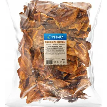 Pamlsek pro psa Kousátko pro psa Petmex vepřové ucho přírodní pamlsek 100 ks