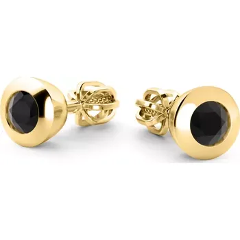 Náušnice Dámské náušnice žluté zlato 585/1000 přírodní diamant s 0 50 ct 10976-ZL-Black