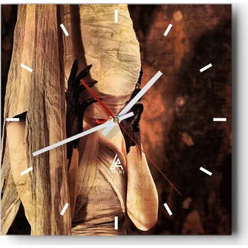 Hodiny Nástěnné hodiny do kuchyně 30x30 Teatr Stylowé Skleněné hodiny Loft Tiché