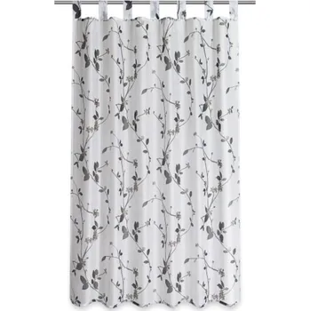 Závěs Roma 140x160 cm, lístky, šedo-bílý