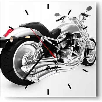 Hodiny Nástěnné hodiny do kuchyně 30x30 - Motorismus - Stylové hodiny na skle - Loft - Tiché