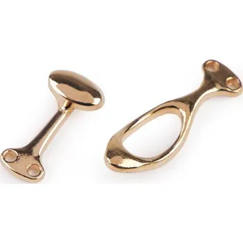 Kovové ozdobné zapínání 10x36 mm - 3 růžové zlato
