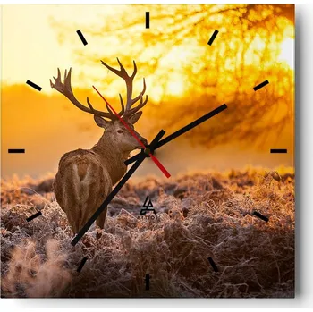 Hodiny Nástěnné hodiny do kuchyně 30x30 Krajina Stylové hodiny na skle Loft Tiché