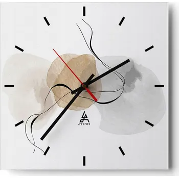 Hodiny Nástěnné hodiny do kuchyně 30x30 Abstrakce Stylové hodiny na skle Loft Tiché