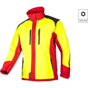 Pánská softshellová bunda Softshellová bunda s odepínatelnými rukávy SIP PROTECTION 1SWS FUYU - červená/žlutá XL