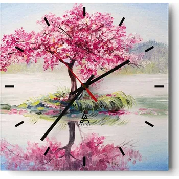 Hodiny Nástěnné hodiny do kuchyně 30x30 Umělecké Stylové hodiny na skle Loft Tiché