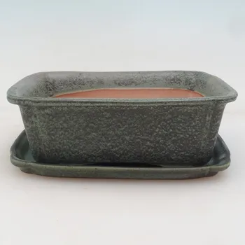 Květináč Bonsai miska + podmiska H50 - zelená