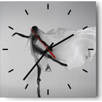 Hodiny Nástěnné hodiny do kuchyně 30x30 Žena Stylové hodiny na skle Loft Tiché