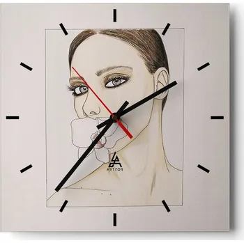 Hodiny Nástěnné hodiny do kuchyně 30x30 Abstrakce Stylové hodiny na skle Loft Tiché