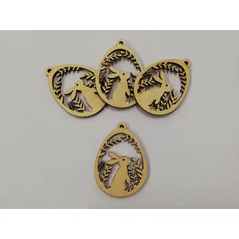 Vánoce Dřevěný výřez vajíčko ozdoba vel.2 č.27