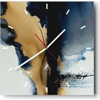 Hodiny Nástěnné hodiny do kuchyně 30x30 Abstrakce Stylové hodiny na skle Loft Tiché