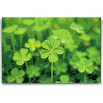 Diamantové malování Diamantové malování - Čtyřlístek pro štěstí Velikost: 40x60cm, Rámování: Pouze srolované plátno, Diamanty: Čtvercové