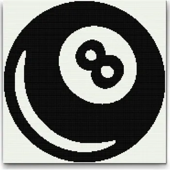 Diamantové malování Diamantové malování - Kulečníková koule Velikost: 50x50cm, Rámování: Pouze srolované plátno, Diamanty: Kulaté