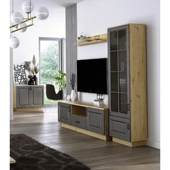 Obývací stěna Obývací stěna A, FLAWIA artisan/grafit MDF