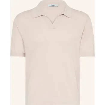 Pánská košile Cos Pánská Úpletová Polokošile Loose Fit Ze Lnu, krémová, XL