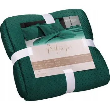 Přehoz na lůžko Přehoz na postel Spod Igły i Nitki velur 80 cm x 160 cm zelený