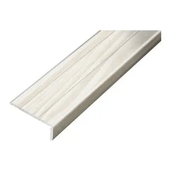 Stavební profil ACARA PRAHA s.r.o. AP5 schodová lišta samolepící B, hliník+fólie dub bělený, v: 10 mm, š: 25 mm, d: 2,7 m