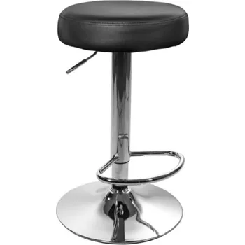 Barová židle TRENDIE Barová židle Atlanta černá s chromovým podstavcem