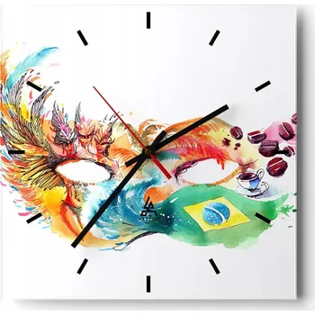Hodiny Nástěnné hodiny do kuchyně 30x30 Maska Stylové hodiny na skle Loft Tiché
