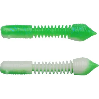 Rybářský háček 12ks - Červ Berkley PowerBait Power Pillar 4cm jarní zelená/bílá