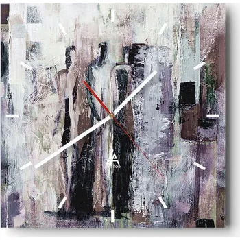 Hodiny Nástěnné hodiny do kuchyně 30x30 Umělecké Stylové hodiny na skle Loft Tiché