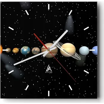 Hodiny Nástěnné hodiny do kuchyně 30x30 Kosmos Stylové hodiny na skle Loft Tiché