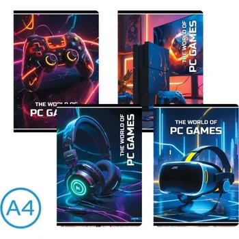 Sešit Sešit A4 linka 52l PC Games mix