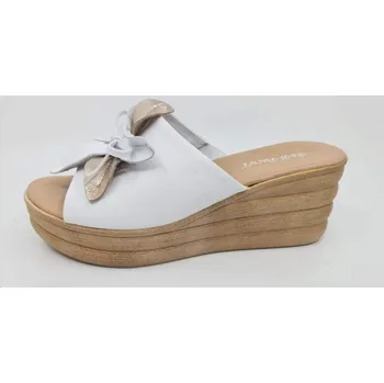 Pánské pantofle Pantofle MINTAKA 51801/25 dámské na klínku bílo-zlaté