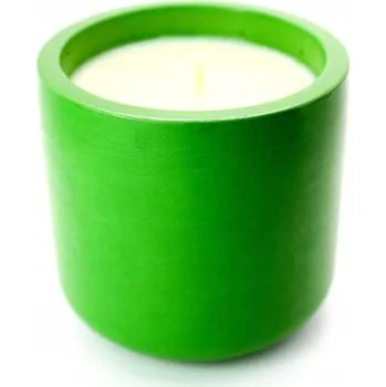 Svíčka Vonná sójová svíčka – zelená nádoba z гипсовой смеси, ruční výroba