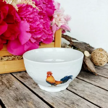 BERNADOTTE miska 13 cm, barevný kohout, Thun 1794 (Porcelánová miska 2. jakost)