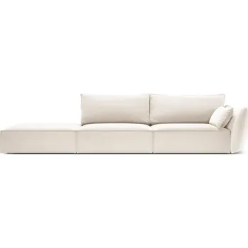Pohovka Béžová sametová pohovka pravý roh 264 cm Vanda – Mazzini Sofas ID_1780102