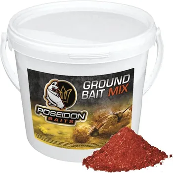 Návnadová surovina Poseidon Baits Poseidon Krmítková směs Groundbait mix 3 kg kyblík Příchuť: Jahoda