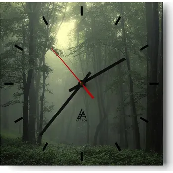 Hodiny Nástěnné hodiny do kuchyně 30x30 Krajina Stylové hodiny na skle Loft Tiché