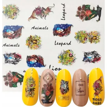 Obraz Samolepky na nehty - ozdoby Lev Tygr Kočička Q475