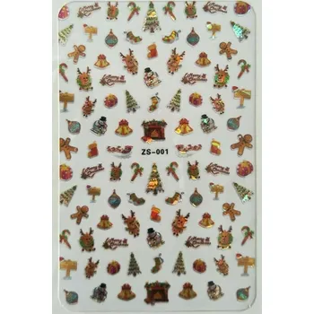 samolepka Samolepky na nehty 3D vánoční RENIFERY E139