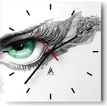 Hodiny Nástěnné hodiny do kuchyně 30x30 Abstrakce Stylové hodiny na skle Loft Tiché