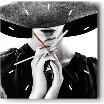 Hodiny Nástěnné hodiny do kuchyně 30x30 Žena Stylové hodiny na skle Loft Tiché