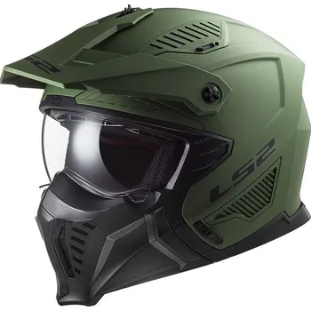 Helma na motorku LS2 přilba DRIFTER OF606 Solid matt military green - S