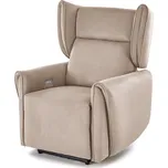 TV křeslo ušák GELATO s elektrickým polohováním — látka, béžová