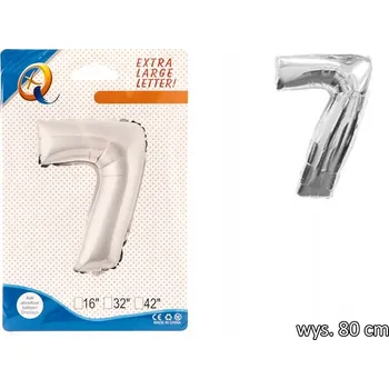 Balónek FÓLIOVÝ BALÓNEK ČÍSLICE 7 NAROZENINY STŘÍBRNÝ GIGANT 80cm