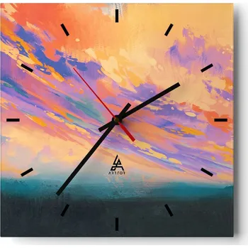 Hodiny Nástěnné hodiny do kuchyně 30x30 Abstrakce Stylové hodiny na skle Loft Tiché