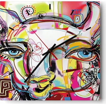 Hodiny Nástěnné hodiny do kuchyně 30x30 Abstrakce Stylové hodiny na skle Loft Tiché