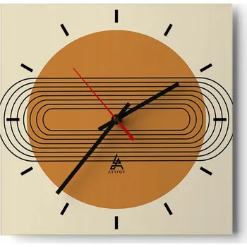 Hodiny Nástěnné hodiny do kuchyně 30x30 Abstrakce Stylové hodiny na skle Loft Tiché