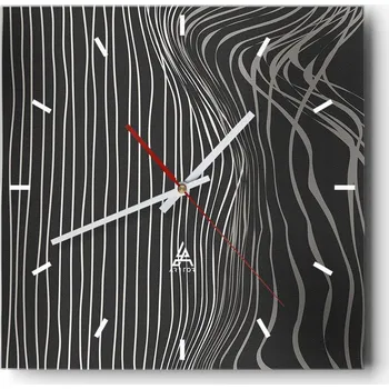 Hodiny Nástěnné hodiny do kuchyně 30x30 Abstrakce Stylové hodiny na skle Loft Tiché