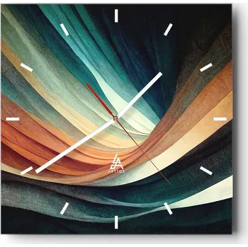 Hodiny Nástěnné hodiny do kuchyně 30x30 Umělecké Stylové hodiny na skle Loft Tiché